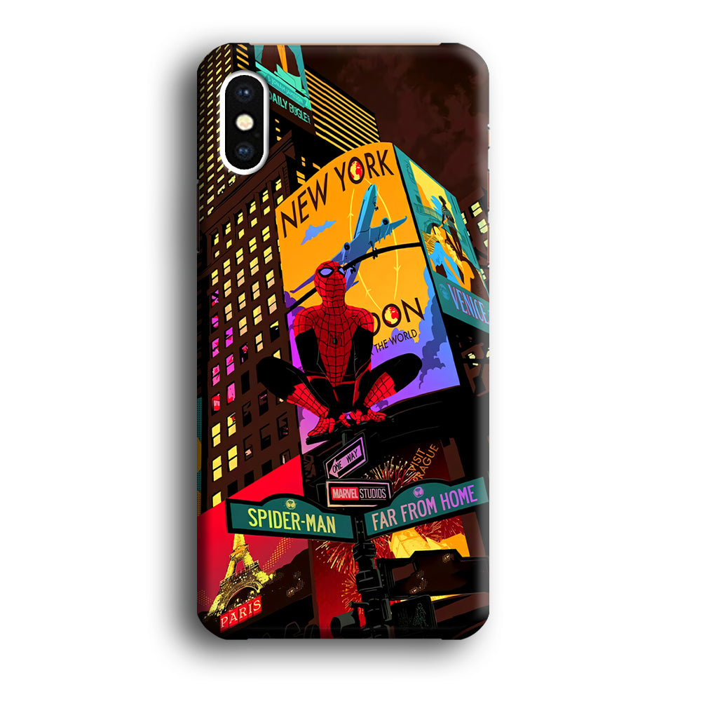 Spiderman Landscape of Night Town iPhone XS Case