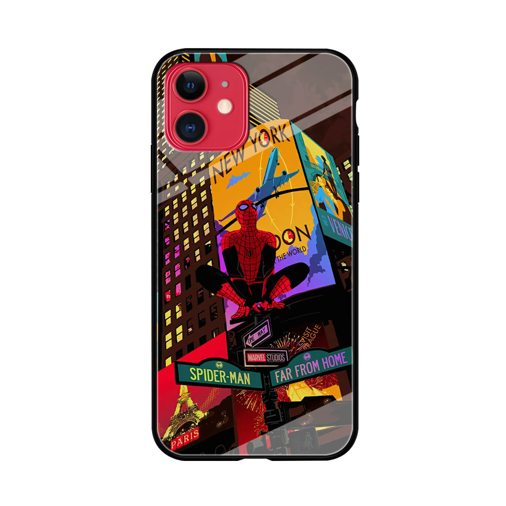 Spiderman Landscape of Night Town iPhone 11 Case