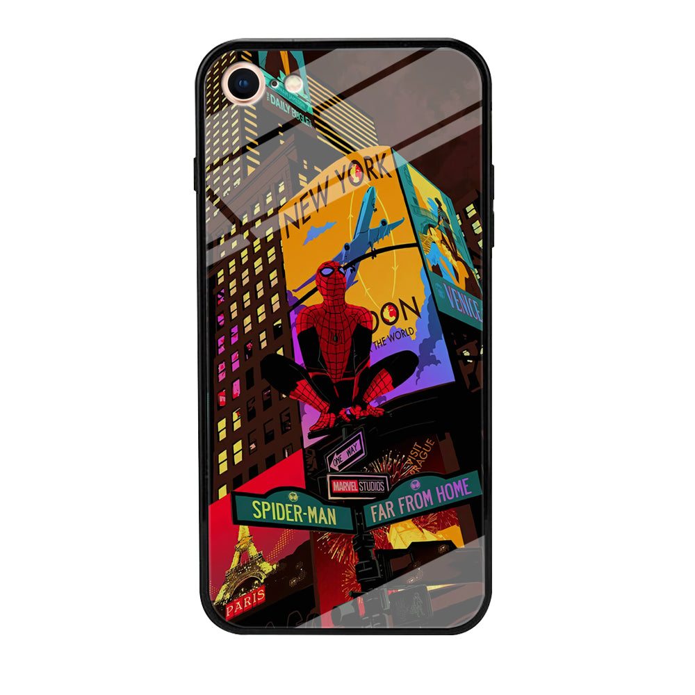 Spiderman Landscape of Night Town iPhone 8 Case