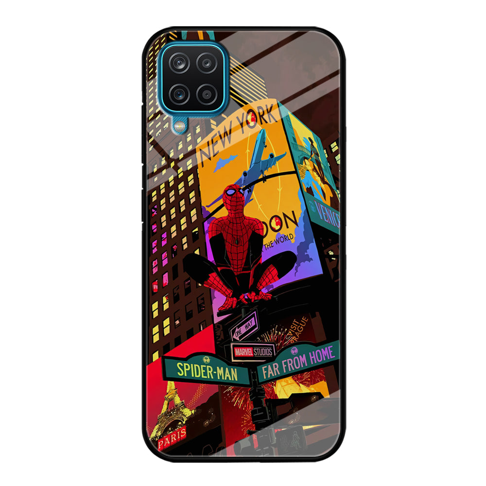 Spiderman Landscape of Night Town Samsung Galaxy A12 Case