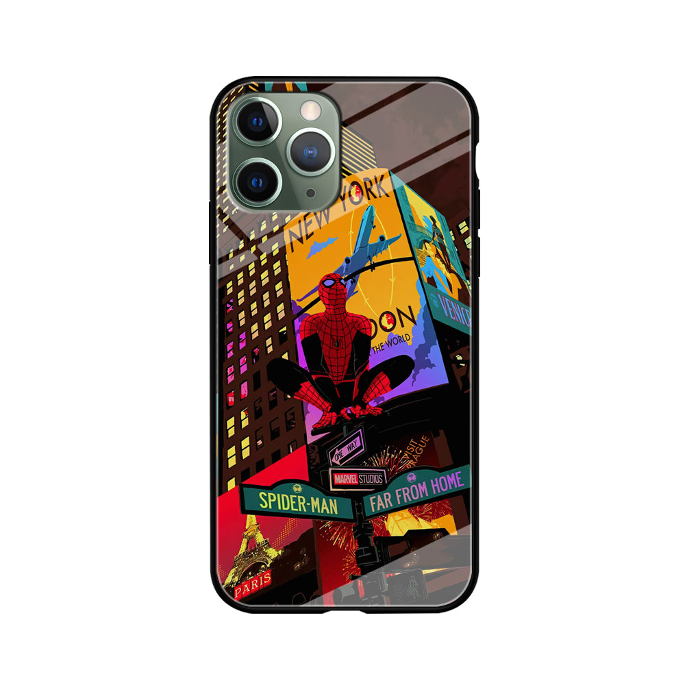 Spiderman Landscape of Night Town iPhone 11 Pro Case