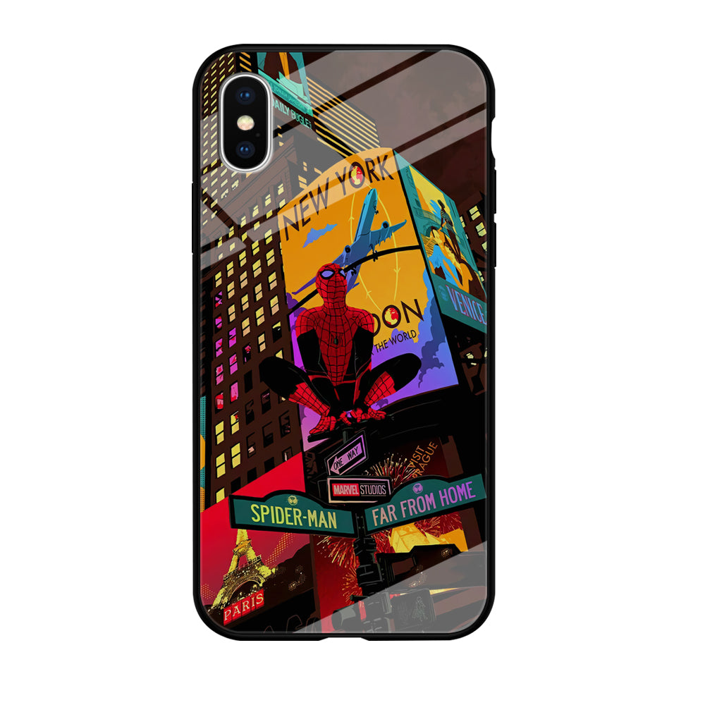 Spiderman Landscape of Night Town iPhone XS Case