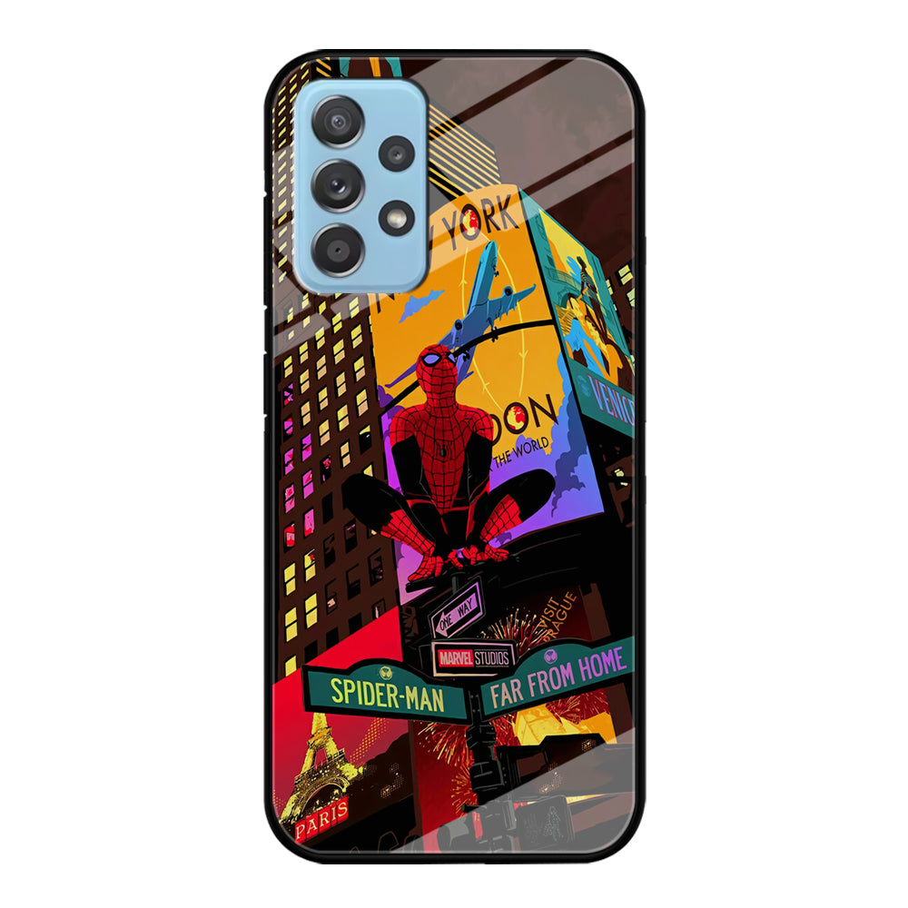 Spiderman Landscape of Night Town Samsung Galaxy A52 Case