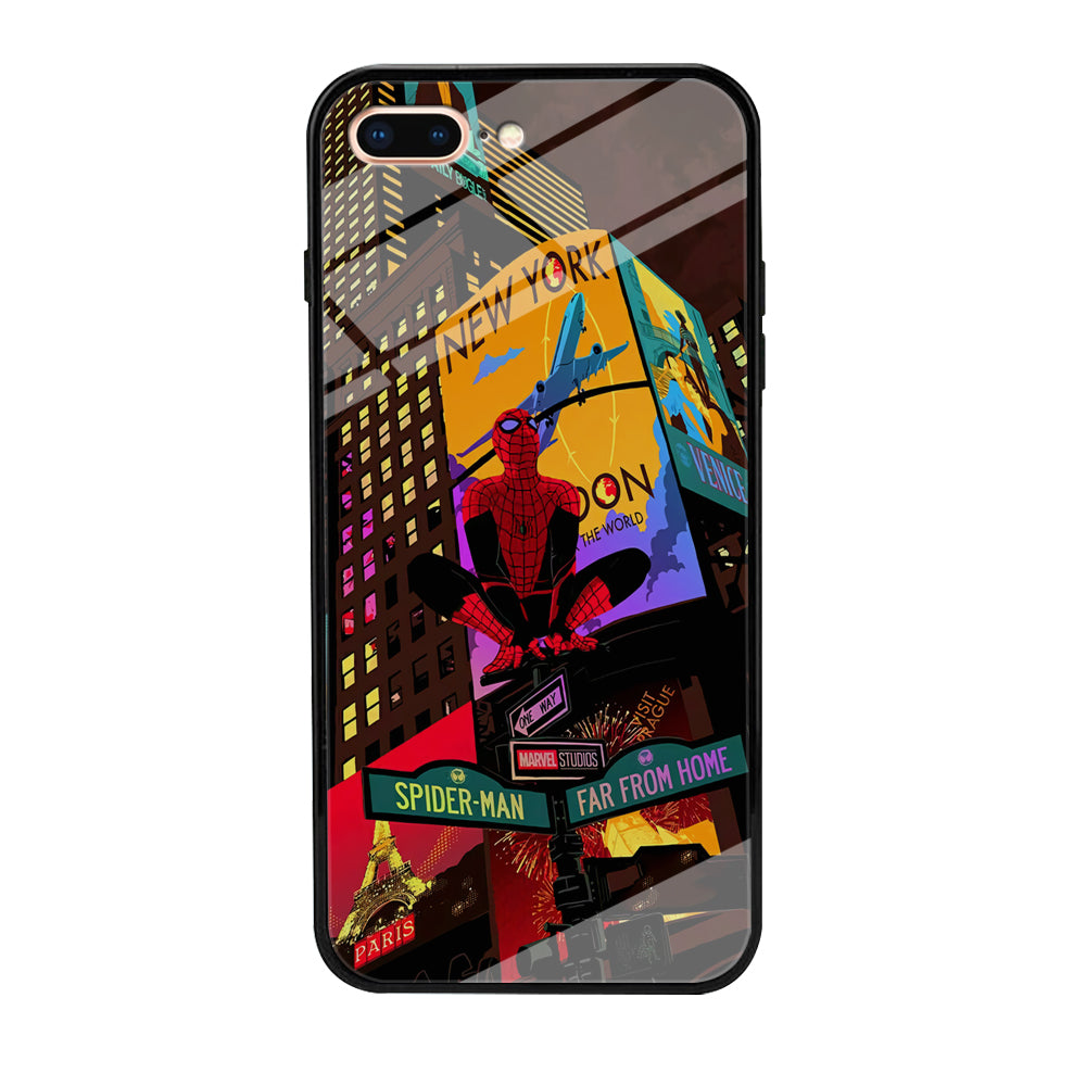 Spiderman Landscape of Night Town iPhone 8 Plus Case