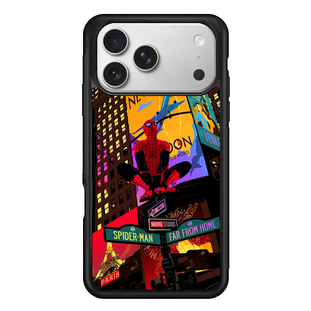 Spiderman Landscape of Night Town iPhone 17 Pro Max Case