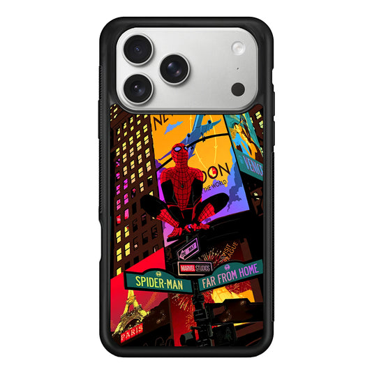 Spiderman Landscape of Night Town iPhone 17 Pro Max Case