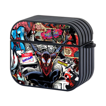 Spiderman The Amazing Comic Fan Art Apple Airpods 4 Case Black