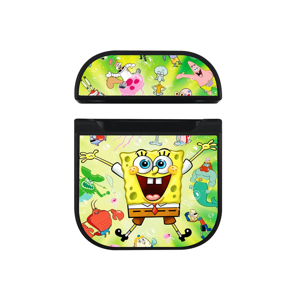 Spongebob All Character Apple Airpods Case Black