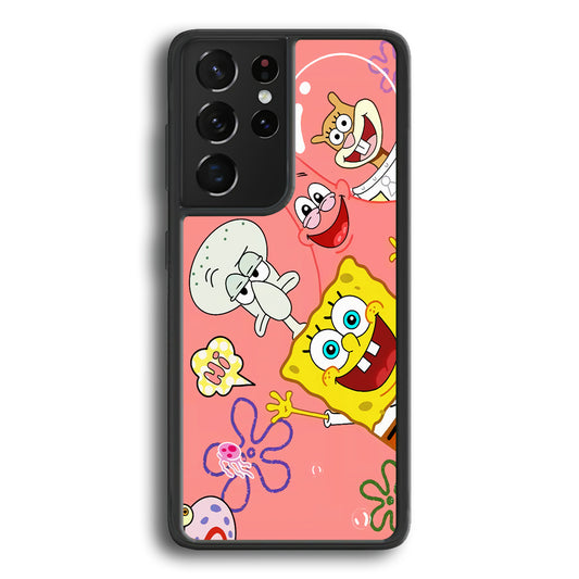 Spongebob With Best Best Friends Samsung Galaxy S21 Ultra Case