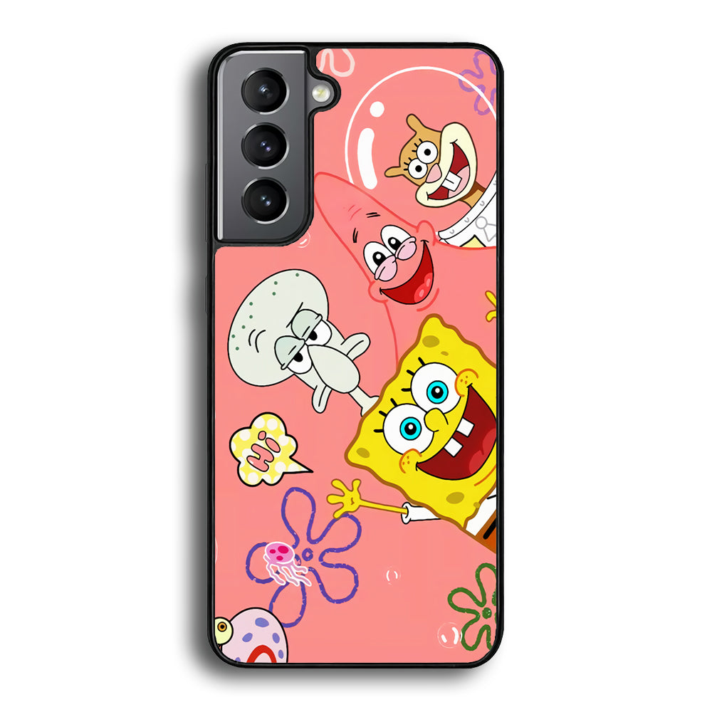 Spongebob With Best Best Friends Samsung Galaxy S21 Plus Case - Carneyforia