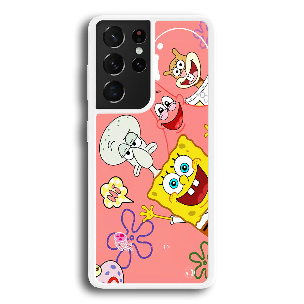 Spongebob With Best Best Friends Samsung Galaxy S21 Ultra Case