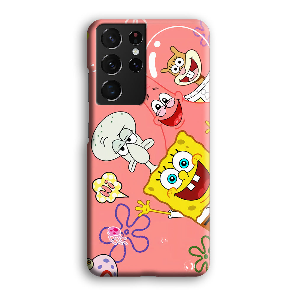 Spongebob With Best Best Friends Samsung Galaxy S21 Ultra Case