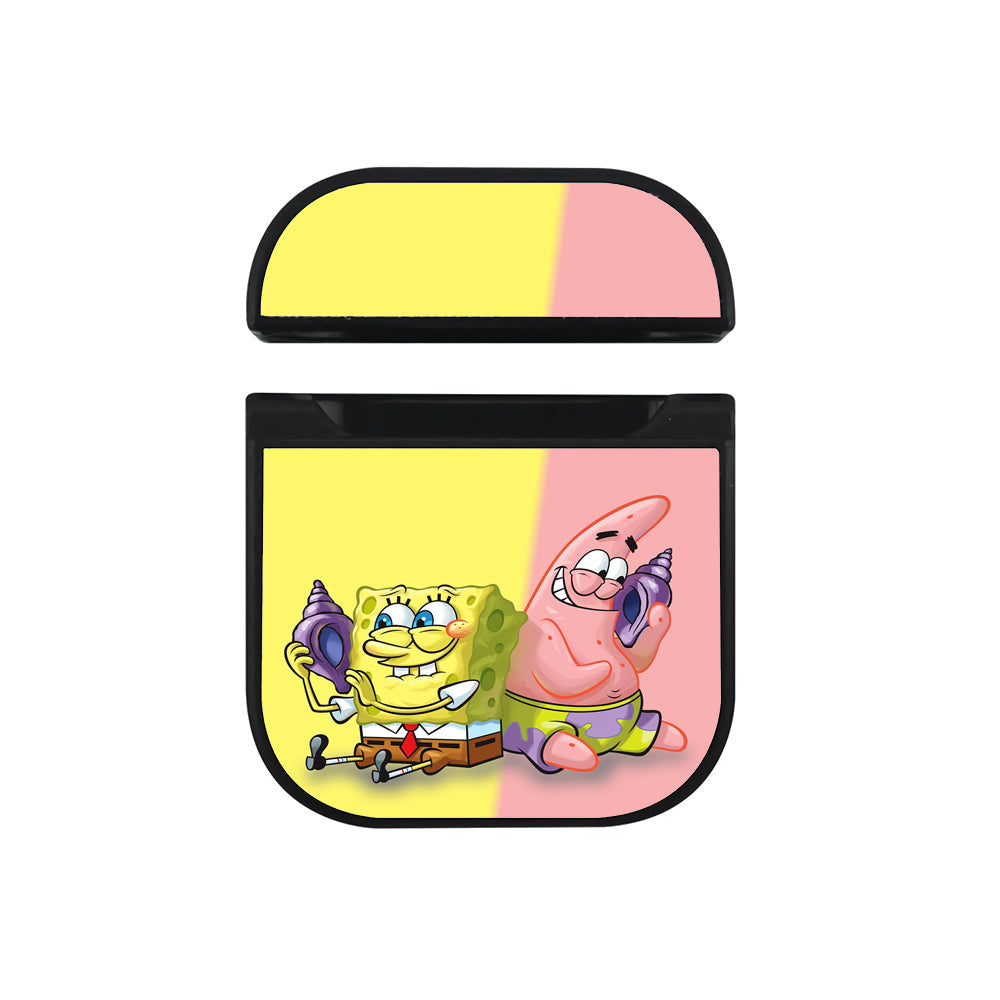Spongebob and Patrick Best Friend Apple Airpods Case Black