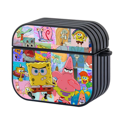 Spongebob and Patrick Make a Move Apple Airpods 4 Case Black