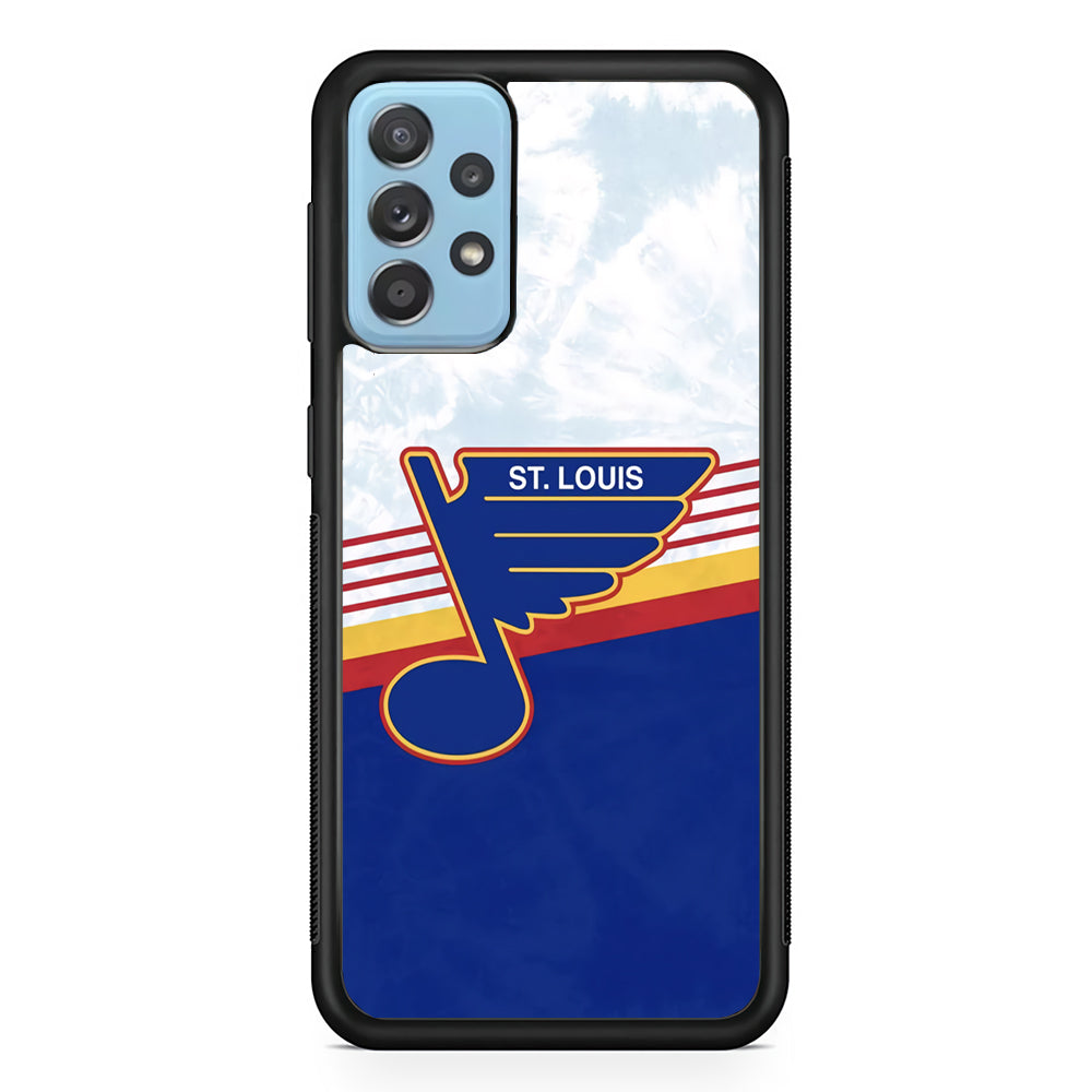 St Louis Blues Team Stripe And Marble Samsung Galaxy A72 Case