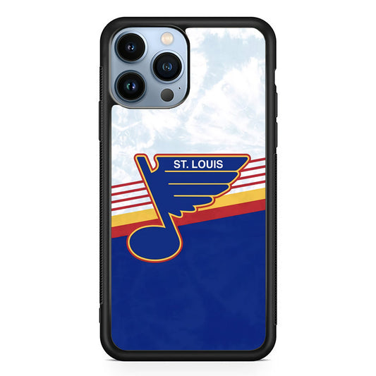 St Louis Blues Team Stripe And Marble iPhone 15 Pro Case - Carneyforia