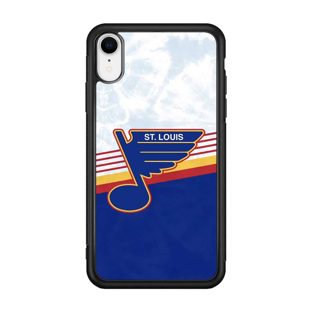 St Louis Blues Team Stripe And Marble iPhone XR Case