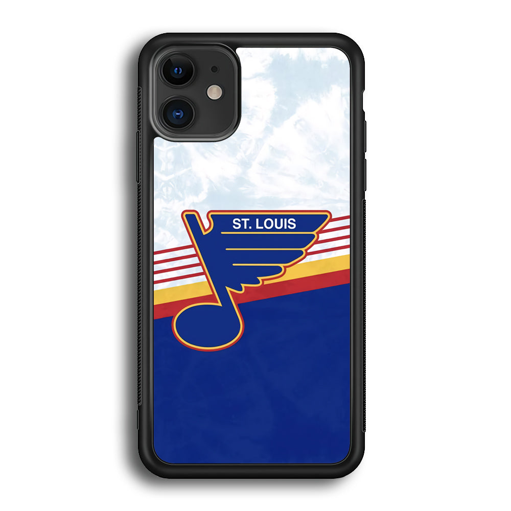 St Louis Blues Team Stripe And Marble iPhone 12 Case