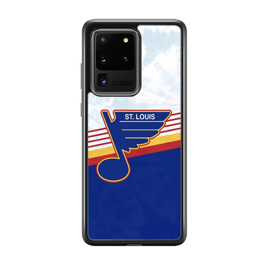 St Louis Blues Team Stripe And Marble Samsung Galaxy S20 Ultra Case
