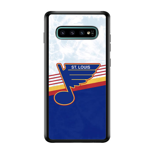 St Louis Blues Team Stripe And Marble Samsung Galaxy S10 Case