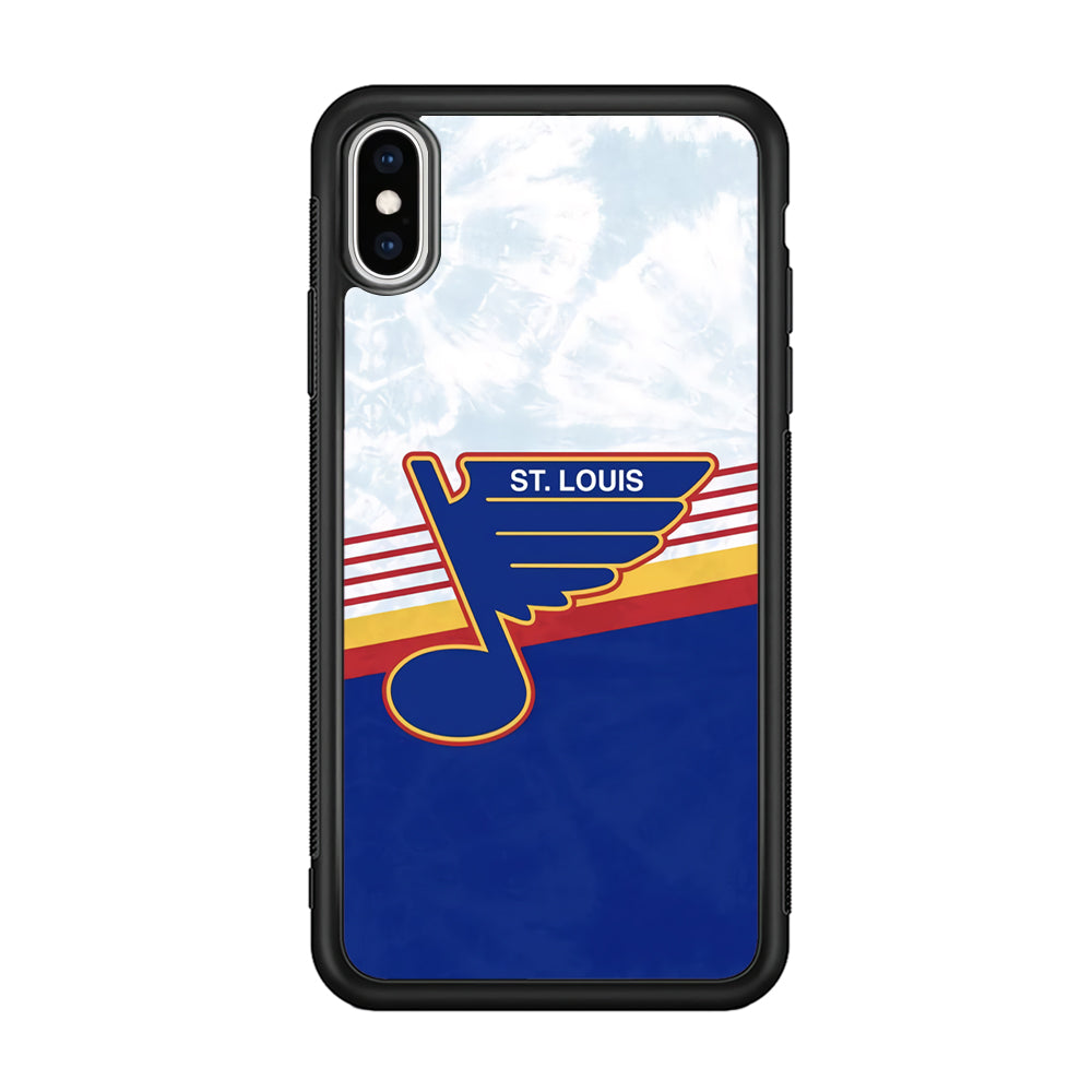 St Louis Blues Team Stripe And Marble iPhone XS Case