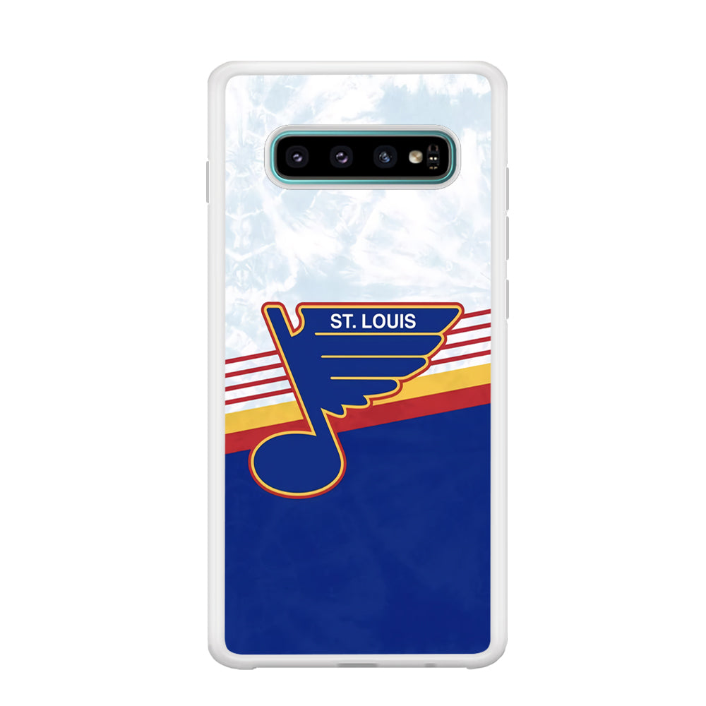 St Louis Blues Team Stripe And Marble Samsung Galaxy S10 Case