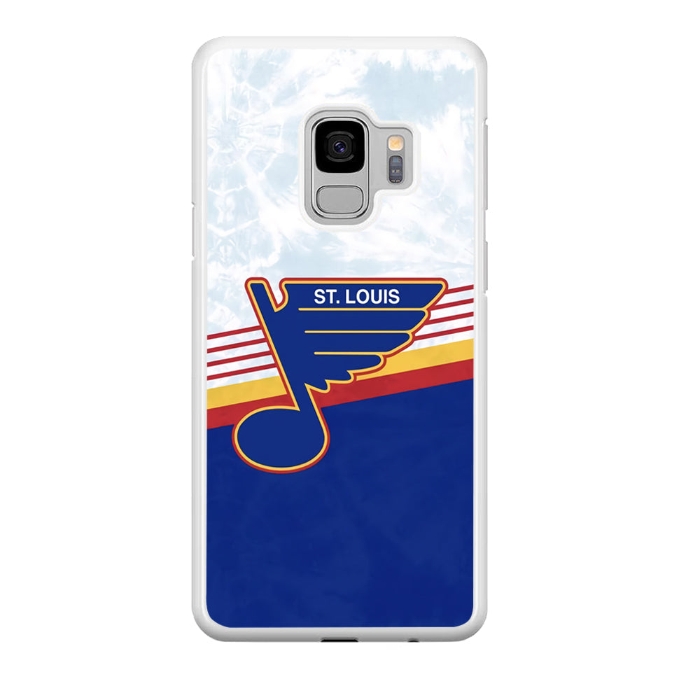St Louis Blues Team Stripe And Marble Samsung Galaxy S9 Case