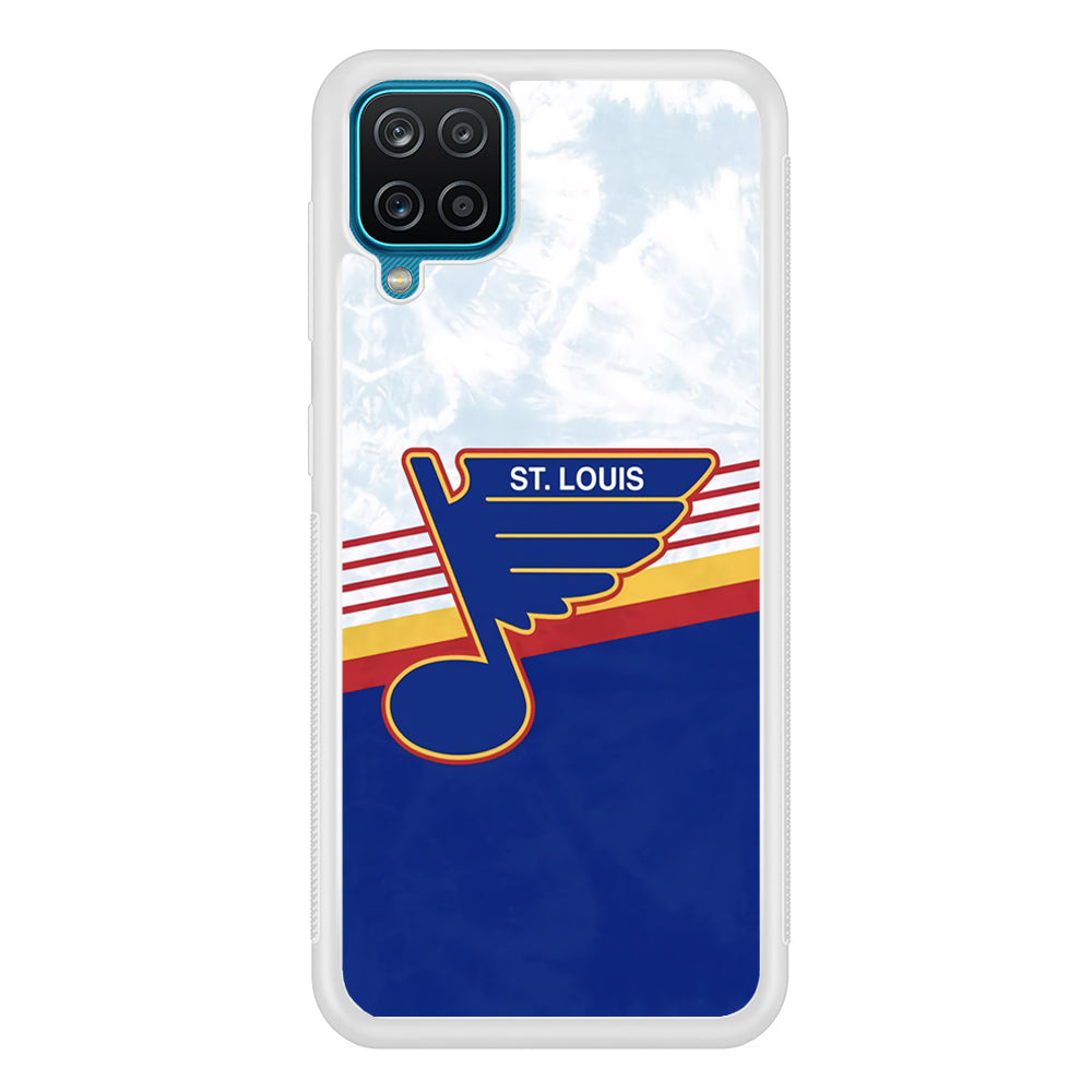 St Louis Blues Team Stripe And Marble Samsung Galaxy A12 Case