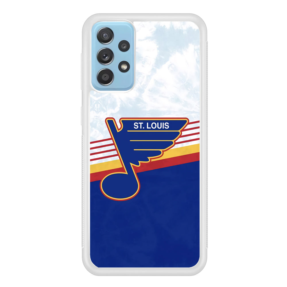 St Louis Blues Team Stripe And Marble Samsung Galaxy A72 Case
