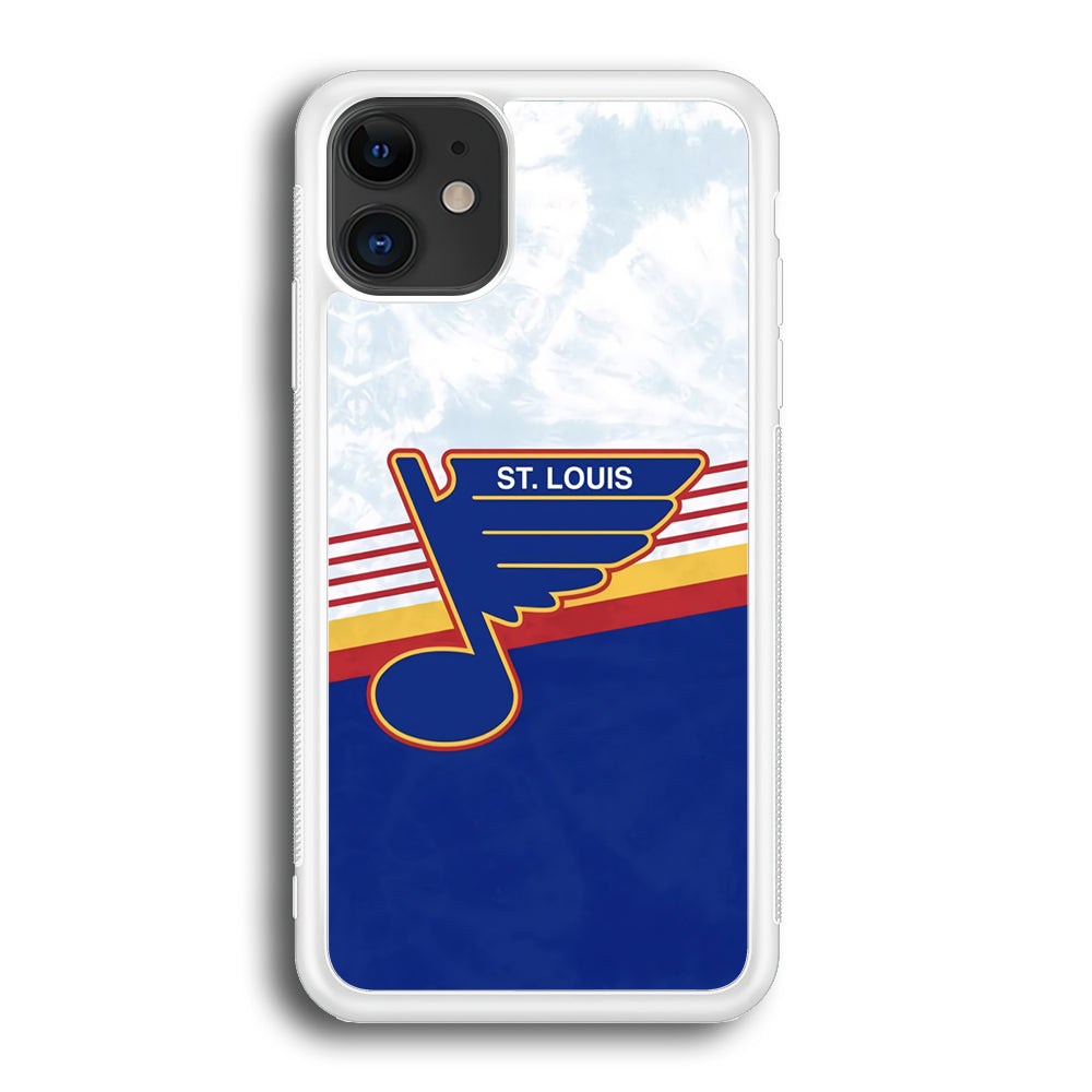 St Louis Blues Team Stripe And Marble iPhone 12 Case