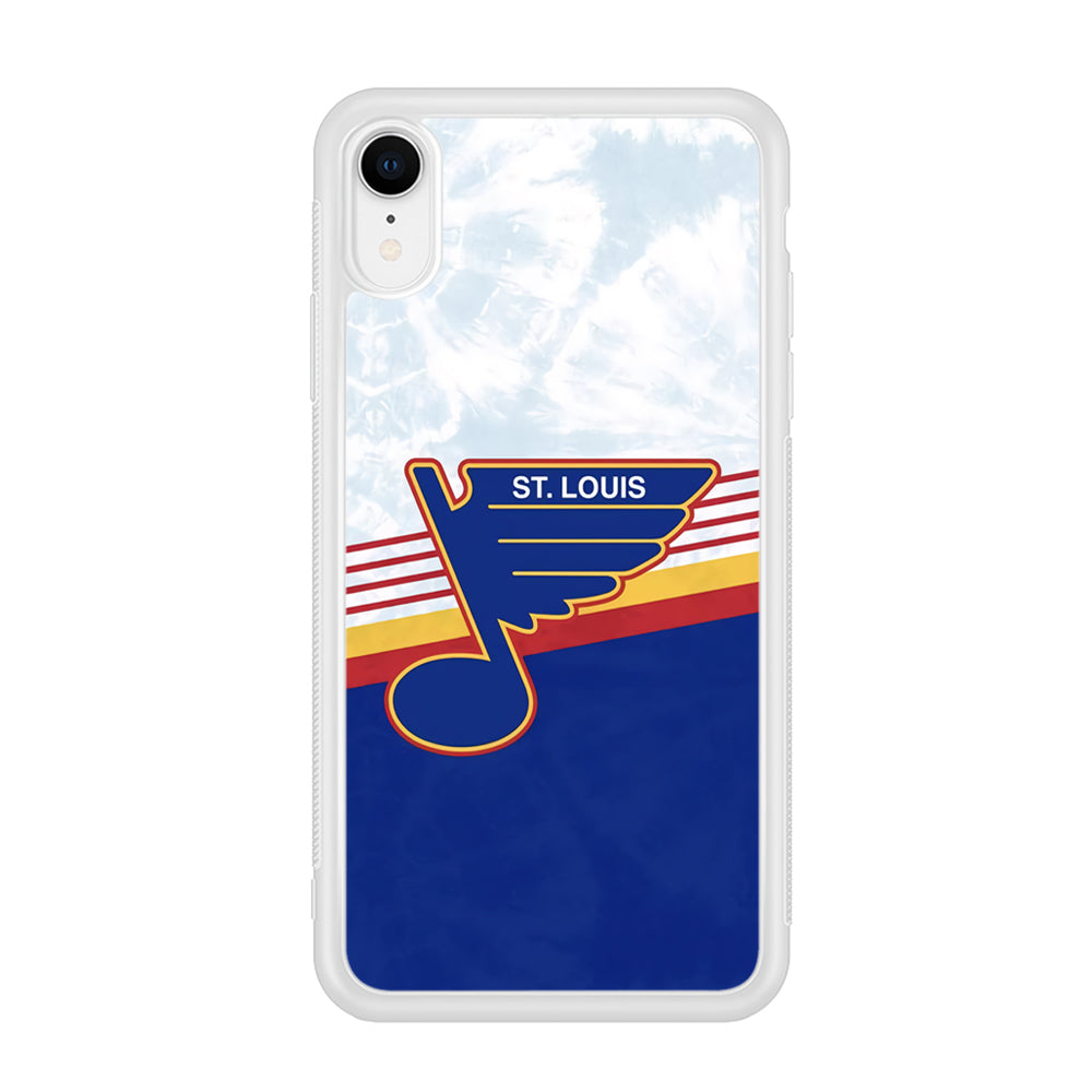 St Louis Blues Team Stripe And Marble iPhone XR Case