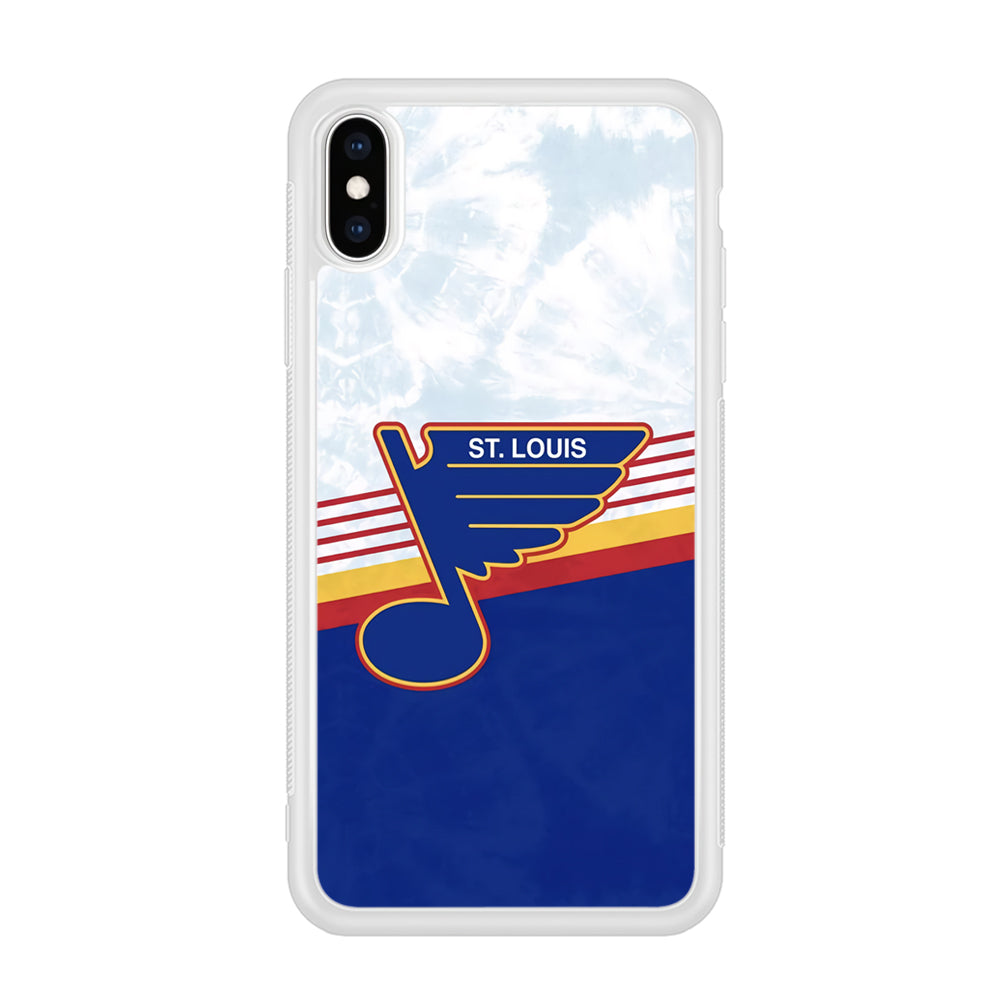 St Louis Blues Team Stripe And Marble iPhone XS Case