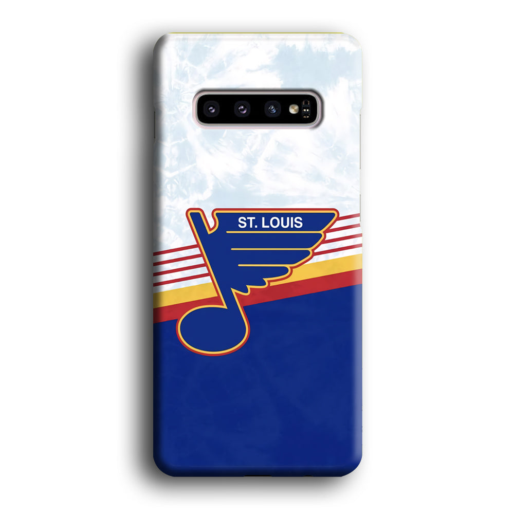 St Louis Blues Team Stripe And Marble Samsung Galaxy S10 Case