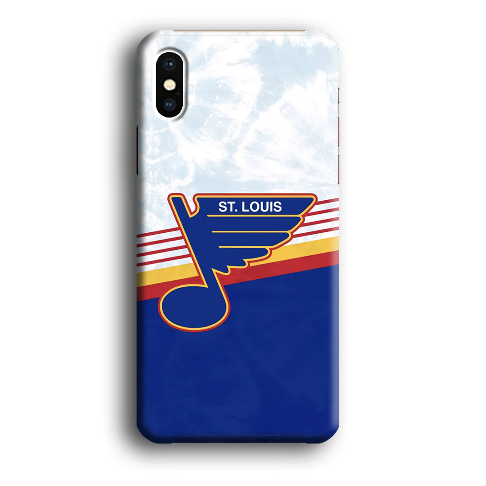 St Louis Blues Team Stripe And Marble iPhone XS Case