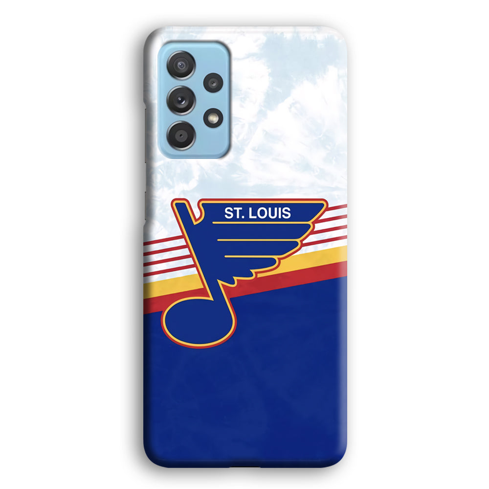 St Louis Blues Team Stripe And Marble Samsung Galaxy A72 Case