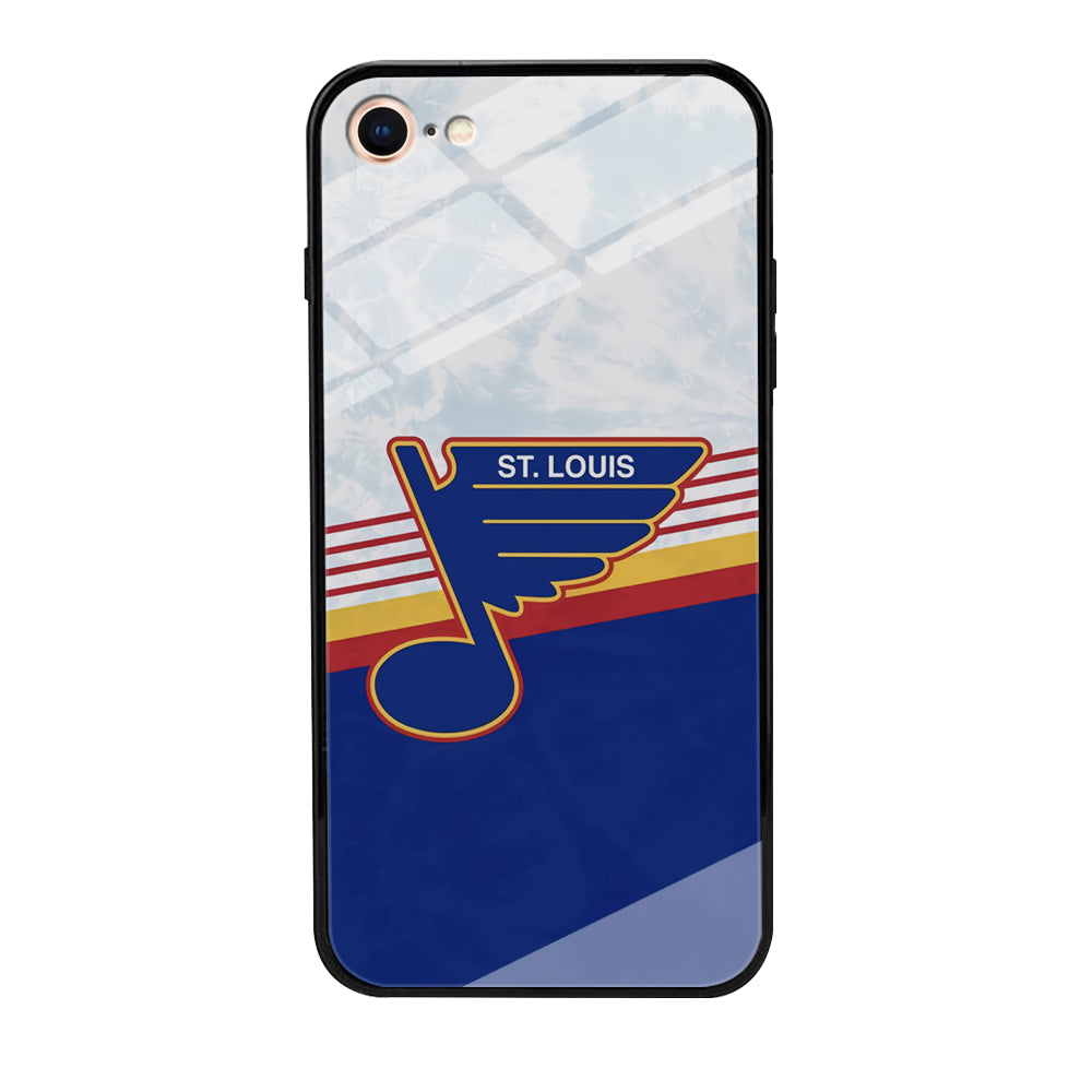 St Louis Blues Team Stripe And Marble iPhone 8 Case