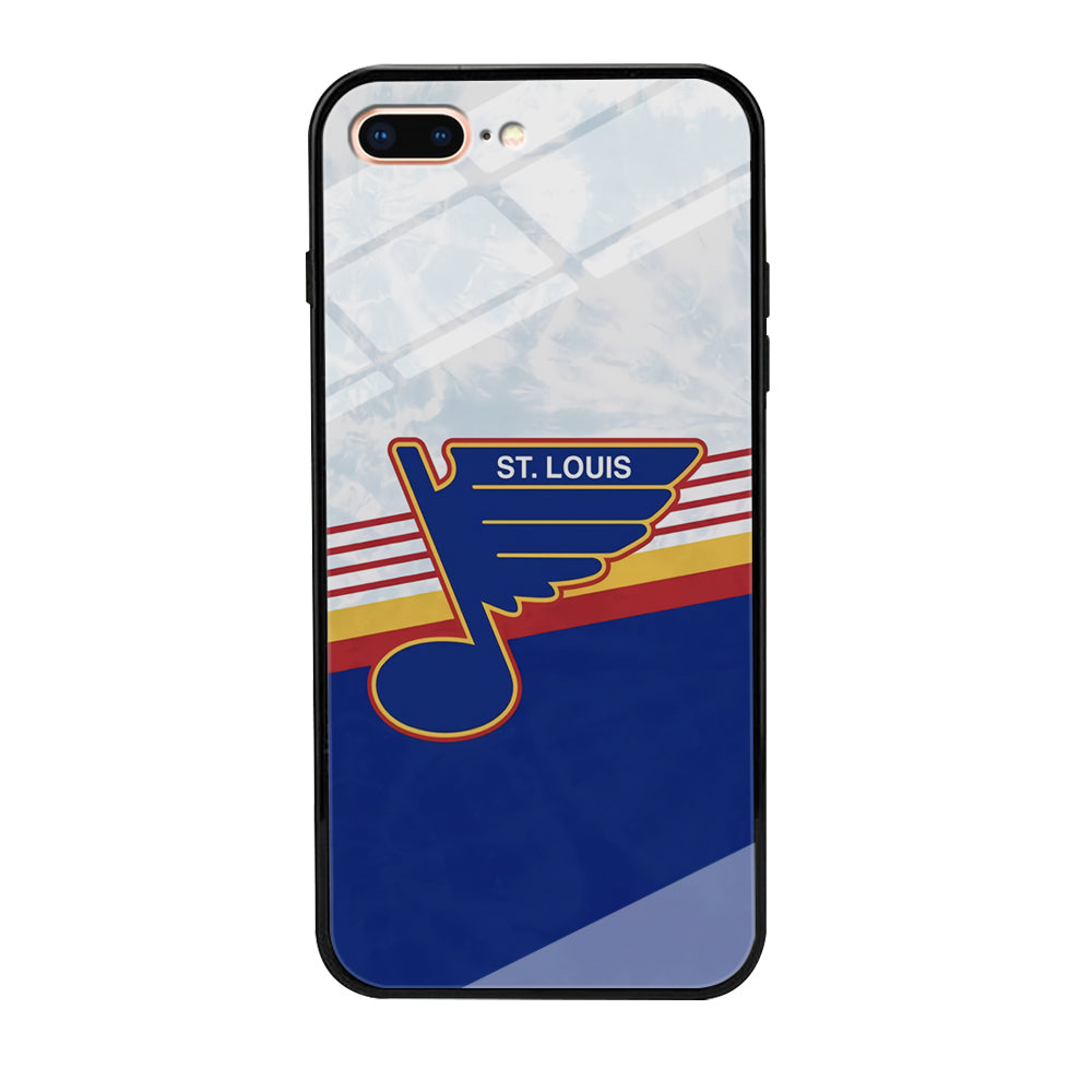 St Louis Blues Team Stripe And Marble iPhone 8 Plus Case