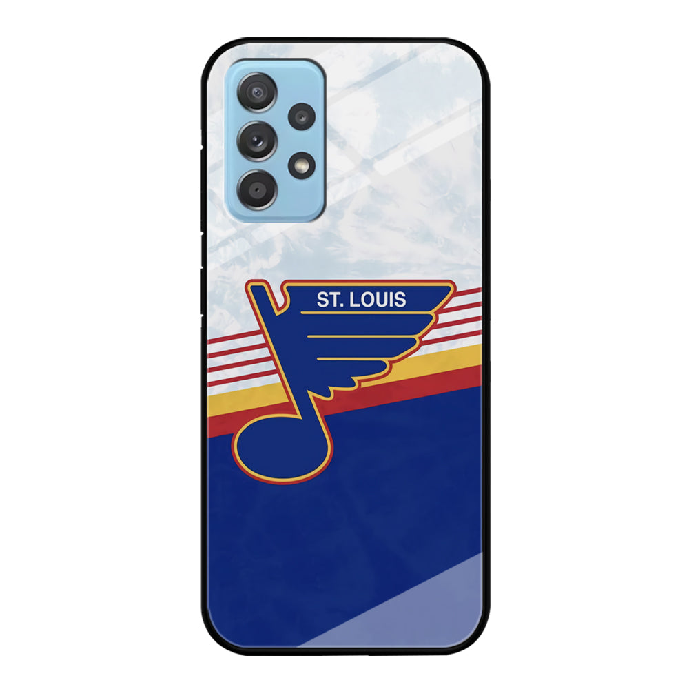 St Louis Blues Team Stripe And Marble Samsung Galaxy A72 Case