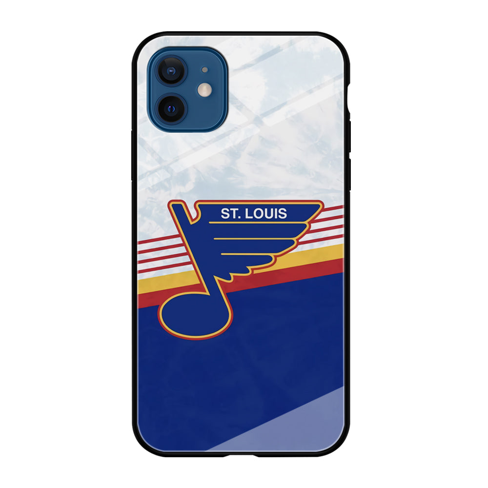 St Louis Blues Team Stripe And Marble iPhone 12 Case