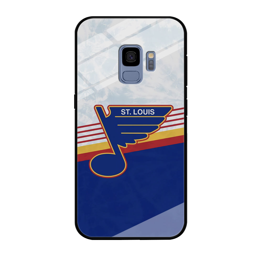 St Louis Blues Team Stripe And Marble Samsung Galaxy S9 Case