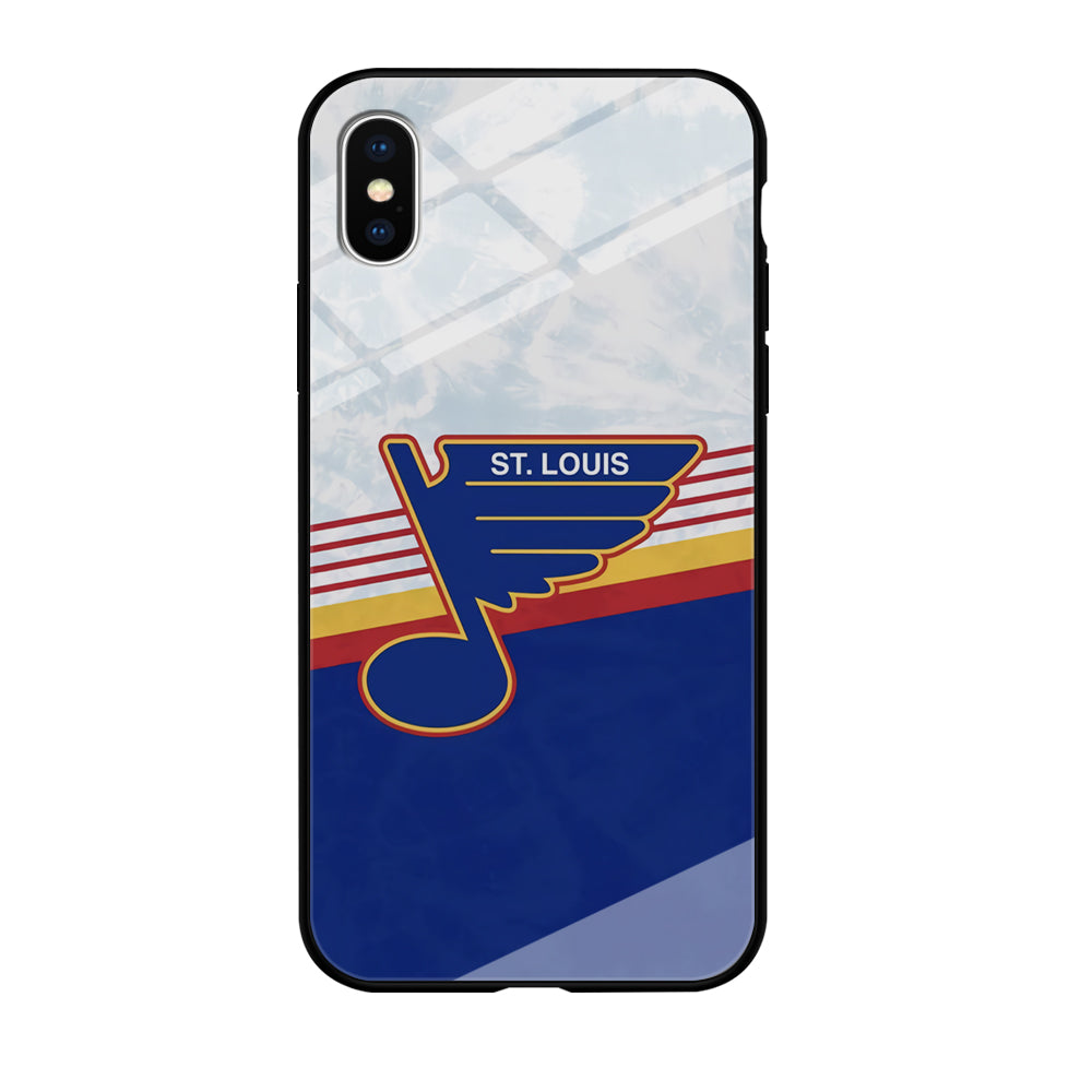 St Louis Blues Team Stripe And Marble iPhone XS Case