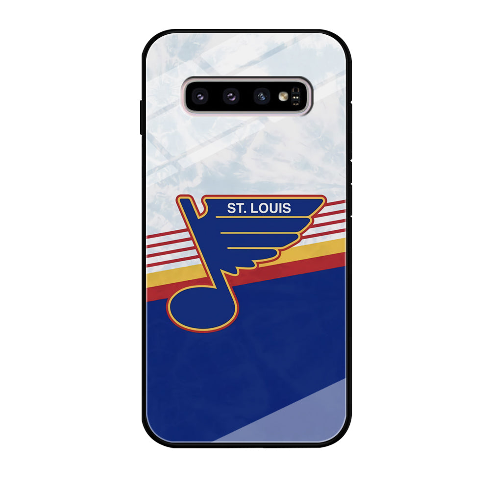 St Louis Blues Team Stripe And Marble Samsung Galaxy S10 Case