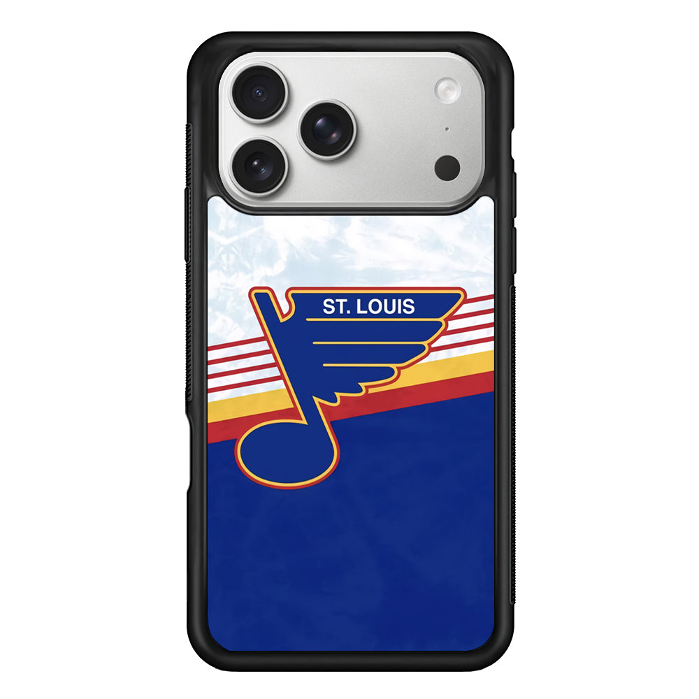 St Louis Blues Team Stripe And Marble iPhone 17 Pro Max Case