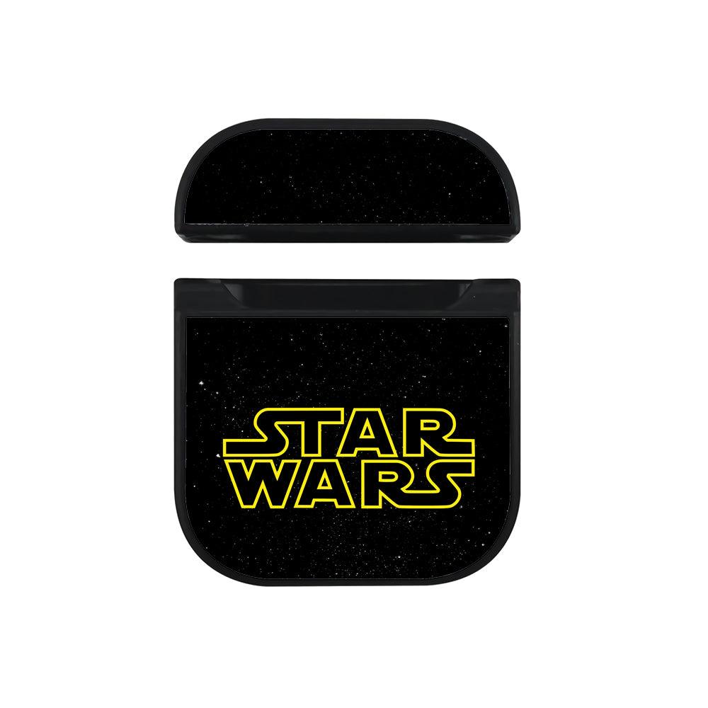 Star Wars Logo Galaxy Background Apple Airpods Case Black