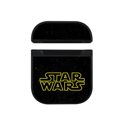 Star Wars Logo Galaxy Background Apple Airpods Case Black