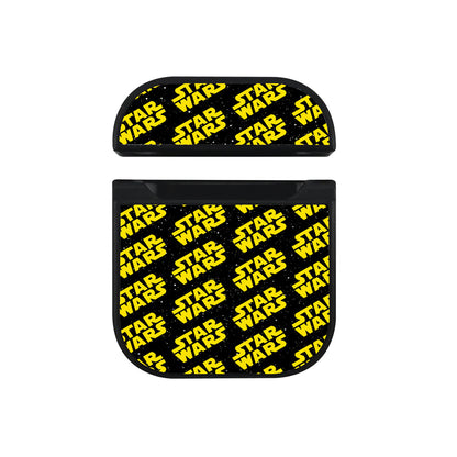Star Wars Logo Pattern Galaxy Apple Airpods Case Black