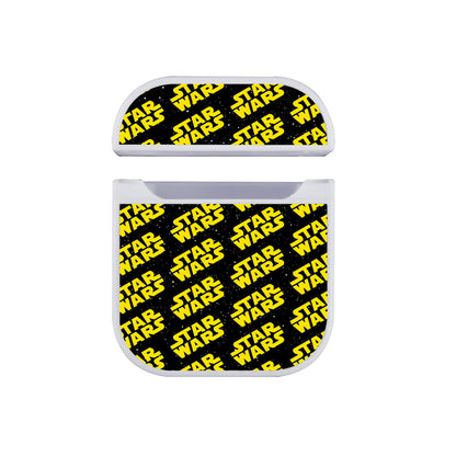 Star Wars Logo Pattern Galaxy Apple Airpods Case White