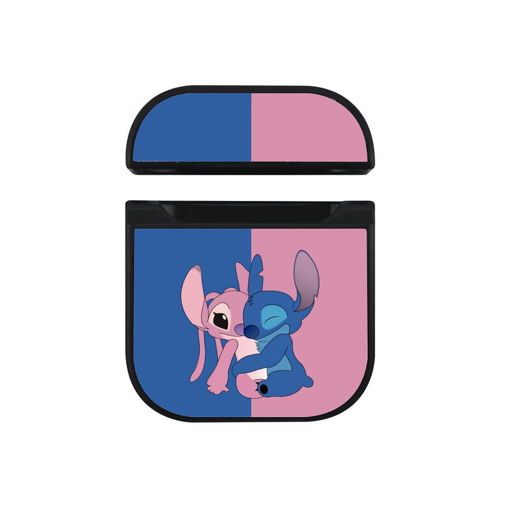 Stitch And Angel Huge Momment Apple Airpods Case Black