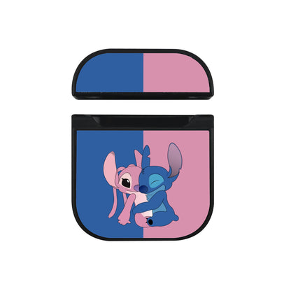 Stitch And Angel Huge Momment Apple Airpods Case Black