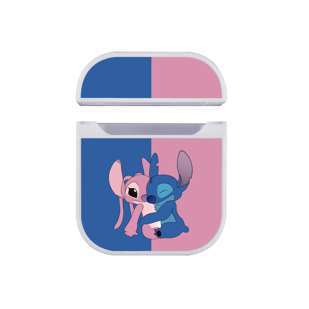 Stitch And Angel Huge Momment Apple Airpods Case White